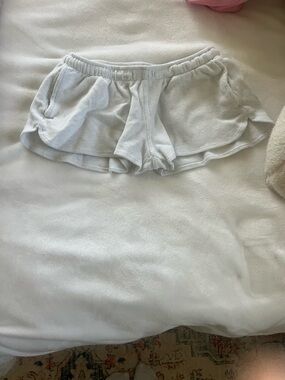Brandy Melville White Ribbed Lounge Shorts